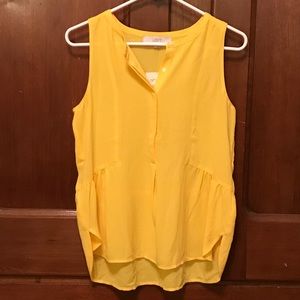 Loft Yellow Sleeveless Blouse Size XS